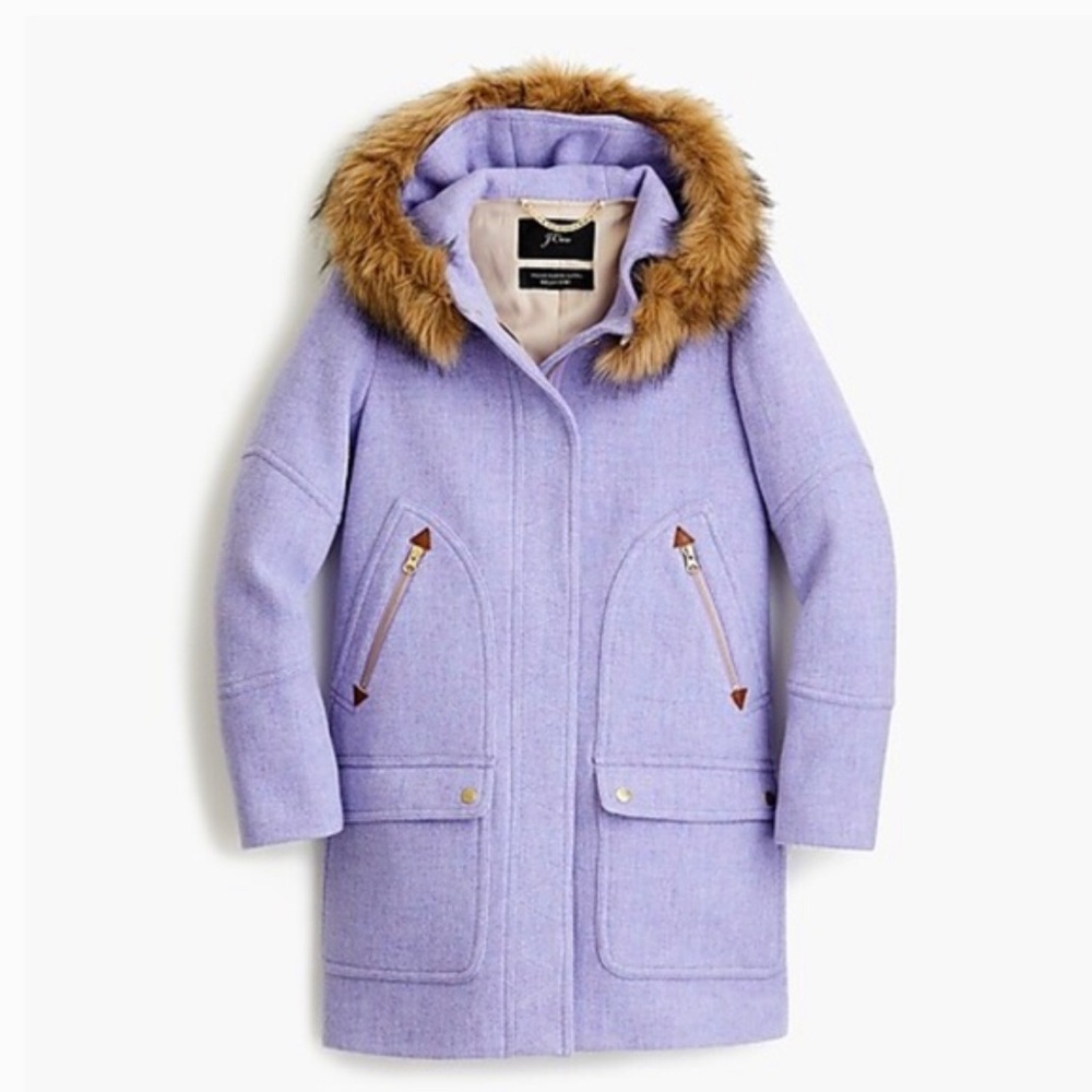 J Crew French Purple Chateau Parka 2